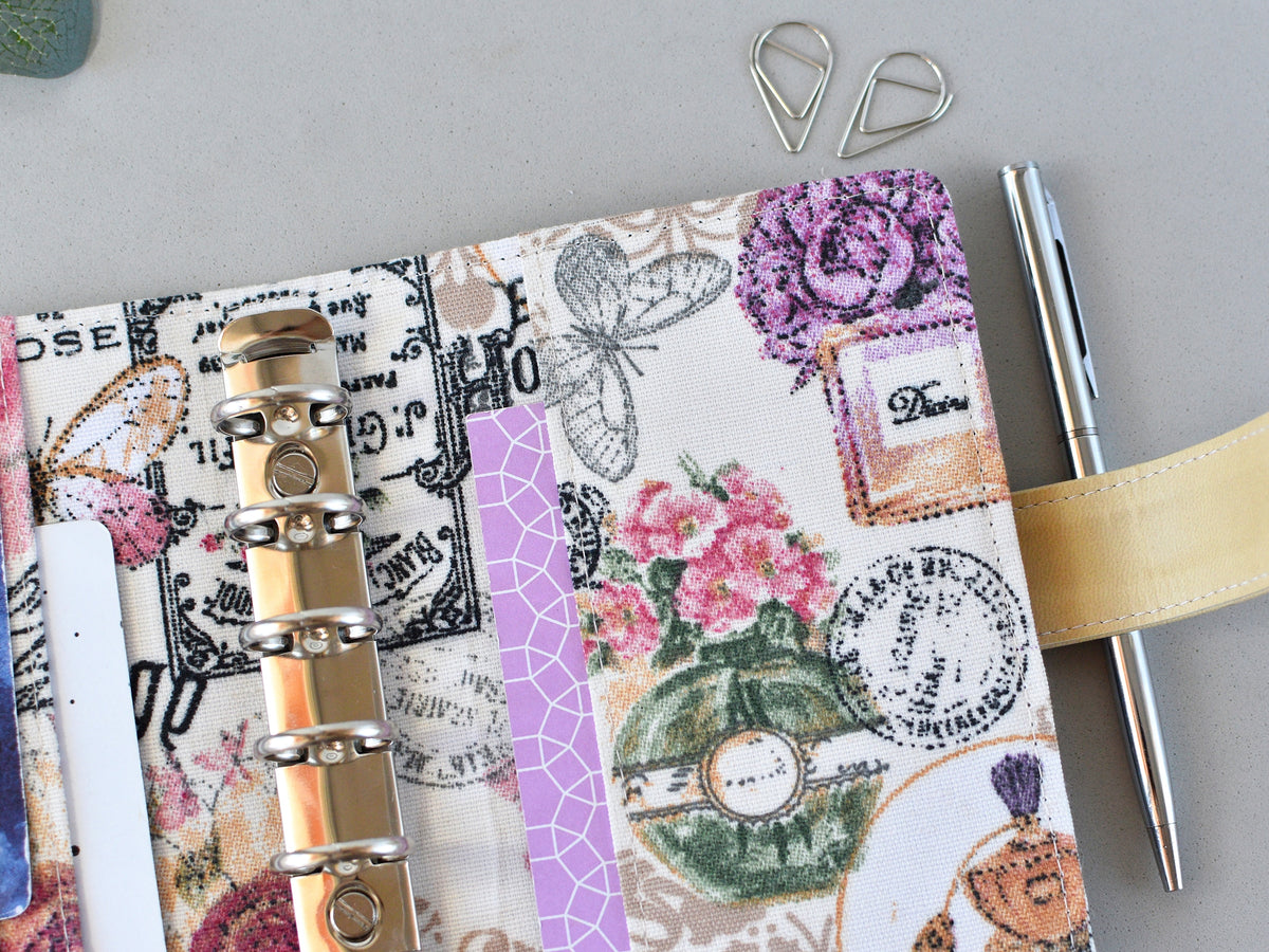 Fabric Planner Binder - 6-ring planner cover (Pocket size)