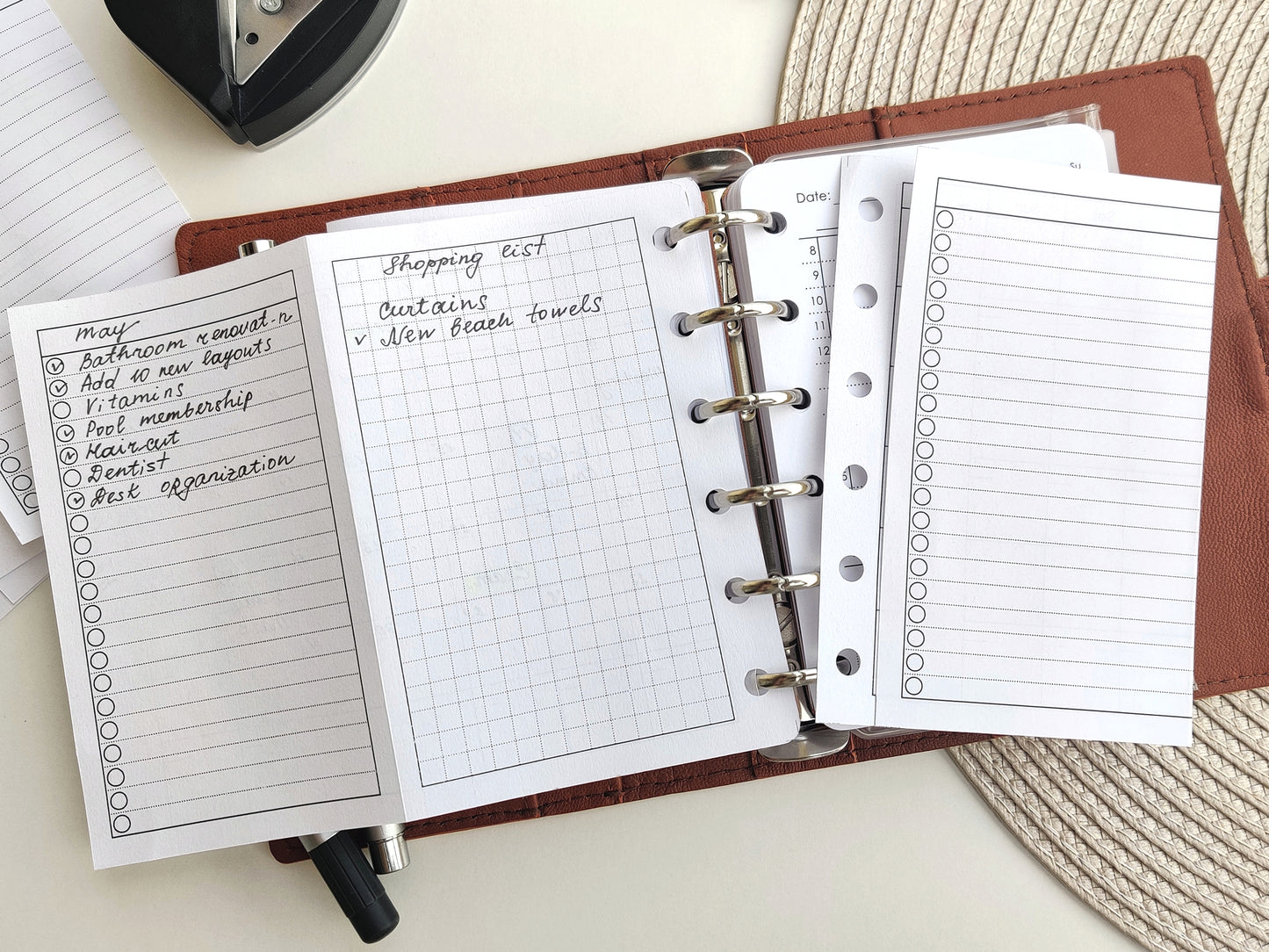Printable Fold Out Monthly Pages (Pocket Size) - Digital Inserts R-105