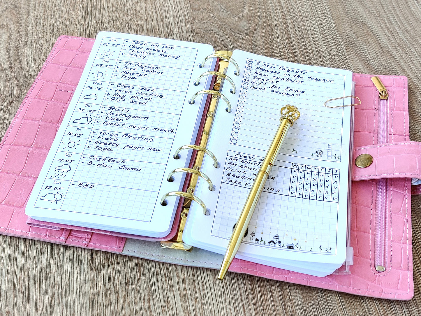 Printable Weekly Pages (Personal size) - Digital Inserts R-401