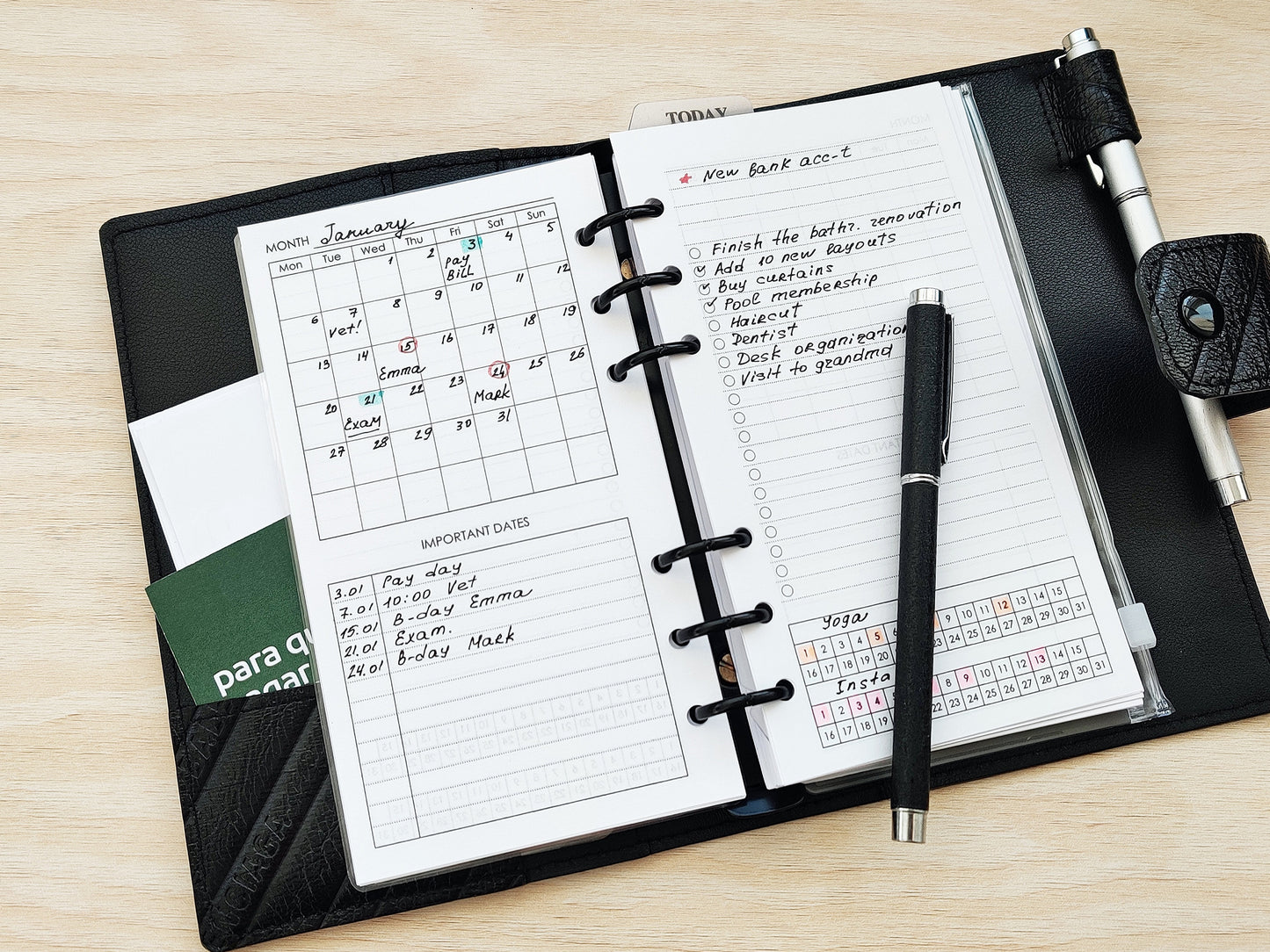 Printable Monthly Pages (Personal size) - Digital Inserts R-101