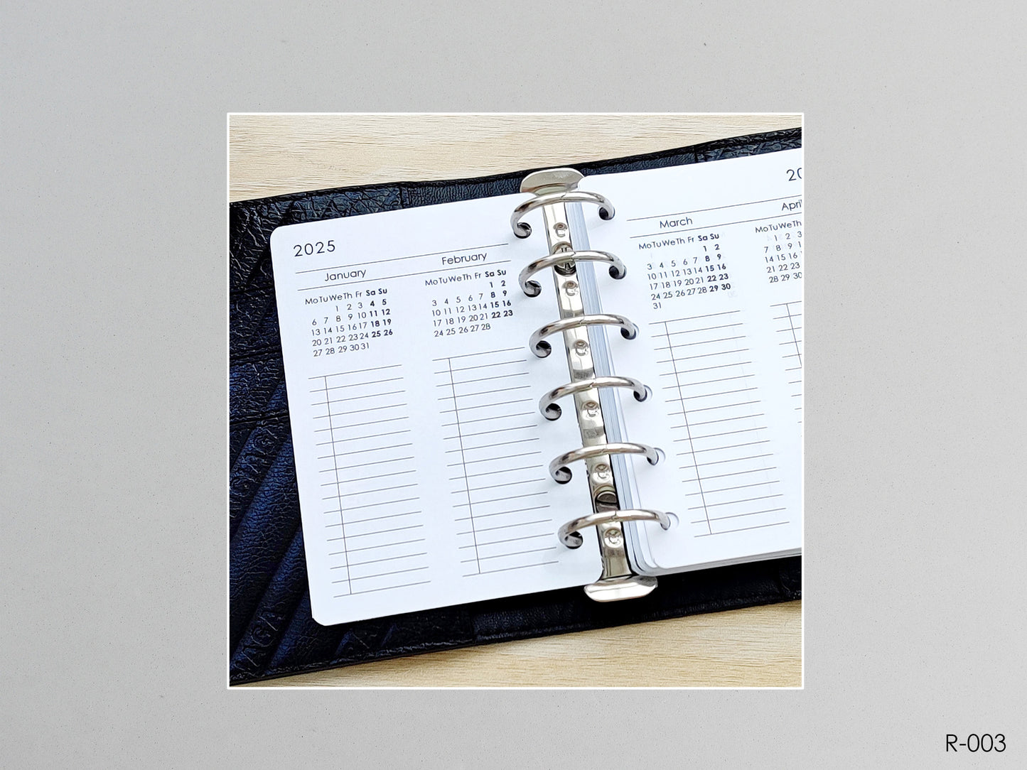 Printable Calendar Future Log (Pocket Size) - Digital Inserts R-003