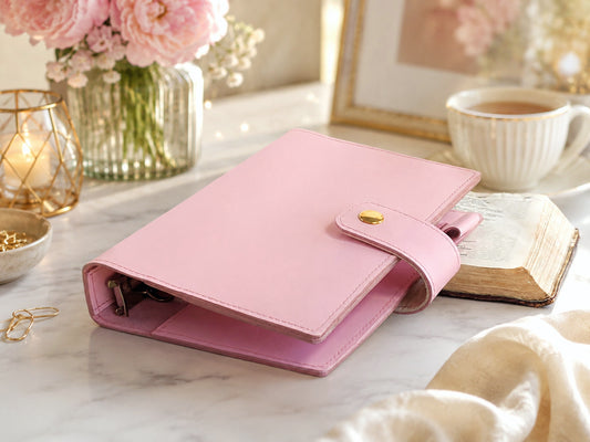 Leather 6-Ring Binder Organizer 25mm rings (Personal size )
