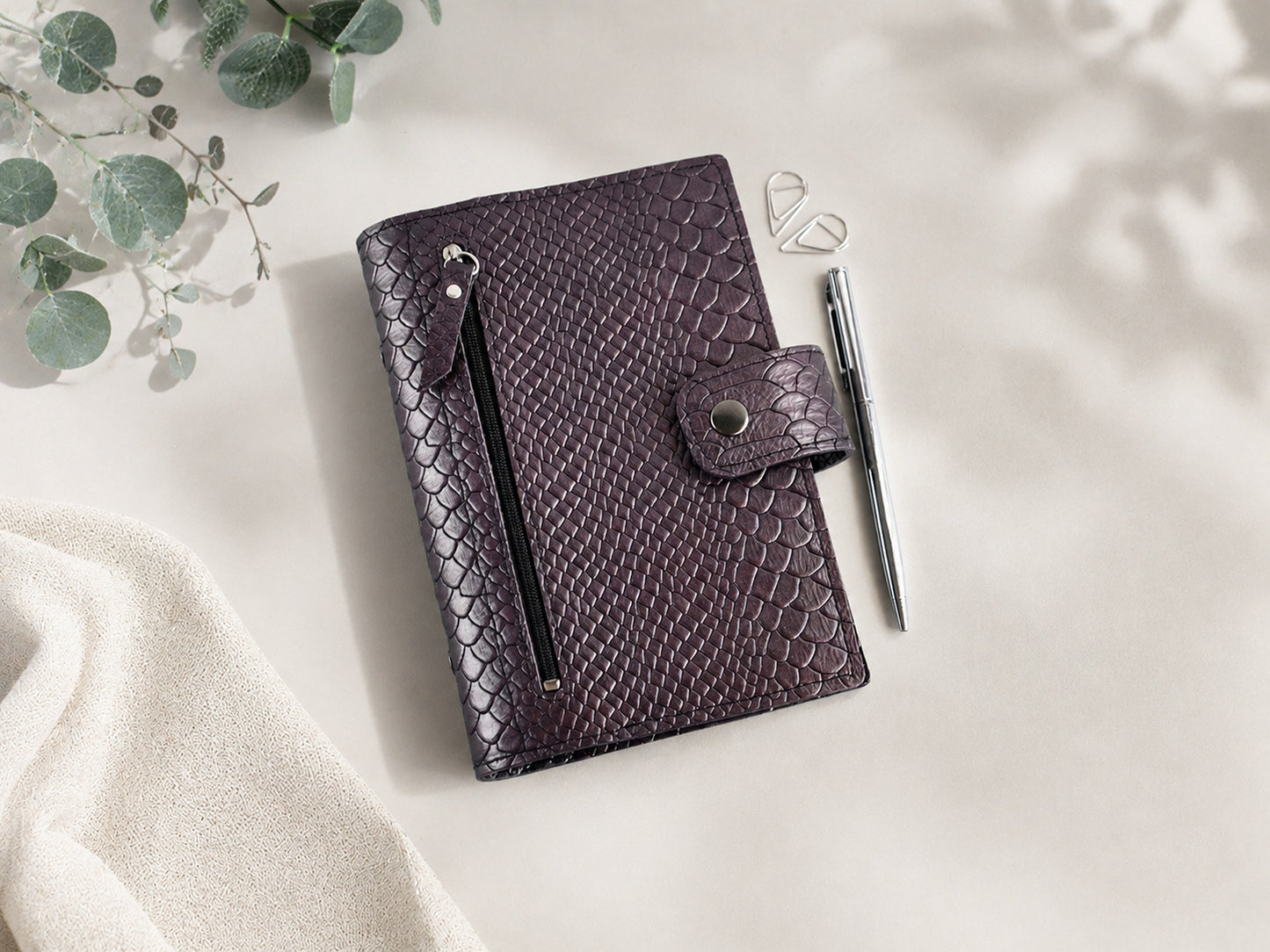 Leather Ring Binder - Planner Notebook Cover (Personal Size)