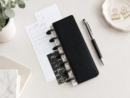 Discbound Planner Notebook - Faux Leather Cover (HP Skinny Mini size)