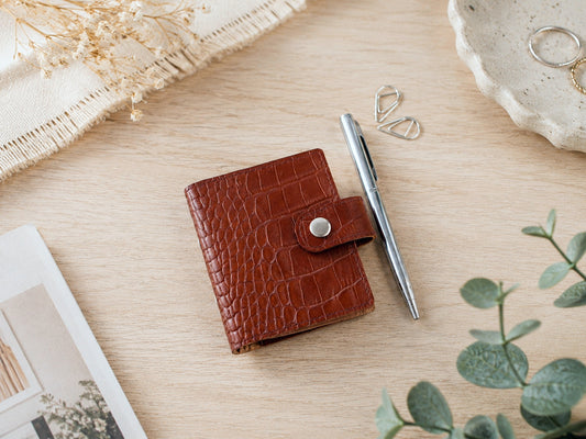 Croc Leather Mini Notebook (A9 Size)