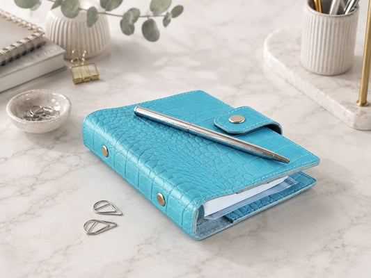 Leather Planner - 6-Ring Organizer With Inserts (Pocket size)