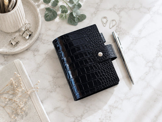 Leather Ring Binder - Planner Notebook Cover (Pocket Size)