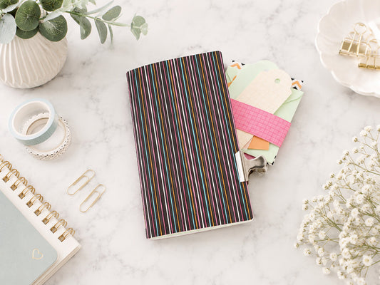 Travel Journal Insert - Mixed Paper (Personal Size) / Stripes