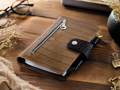 Leather Notebook Binder - 6-ring Organizer (Personal size)