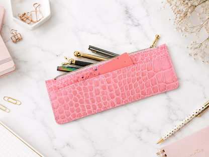 Zipper Pen case - Pink pen holder