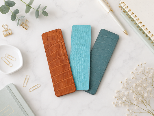Croc Leather Pen Case - Planner Accessories