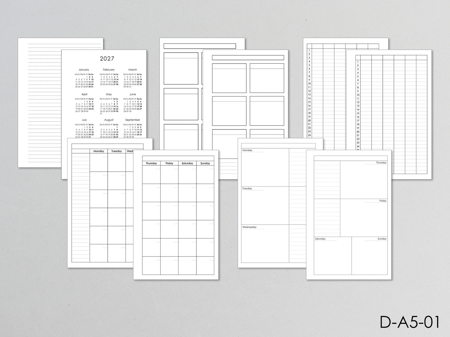 Discbound  Planner Notebook - Monthly Weekly (A5)
