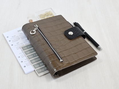 Leather Notebook Binder - 6-ring Organizer (Personal size)