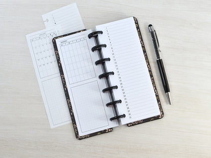 Discbound Planner Notebook - Faux Leather Cover (HP Skinny Mini size)