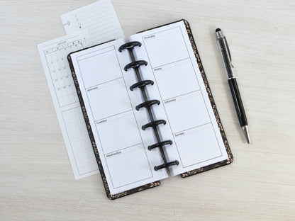 Discbound Planner Notebook - Faux Leather Cover (HP Skinny Mini size)