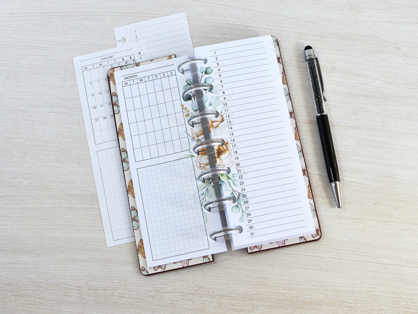 Disc-Bound Planner Notebook - Faux Leather Cover (HP Skinny Mini Size )