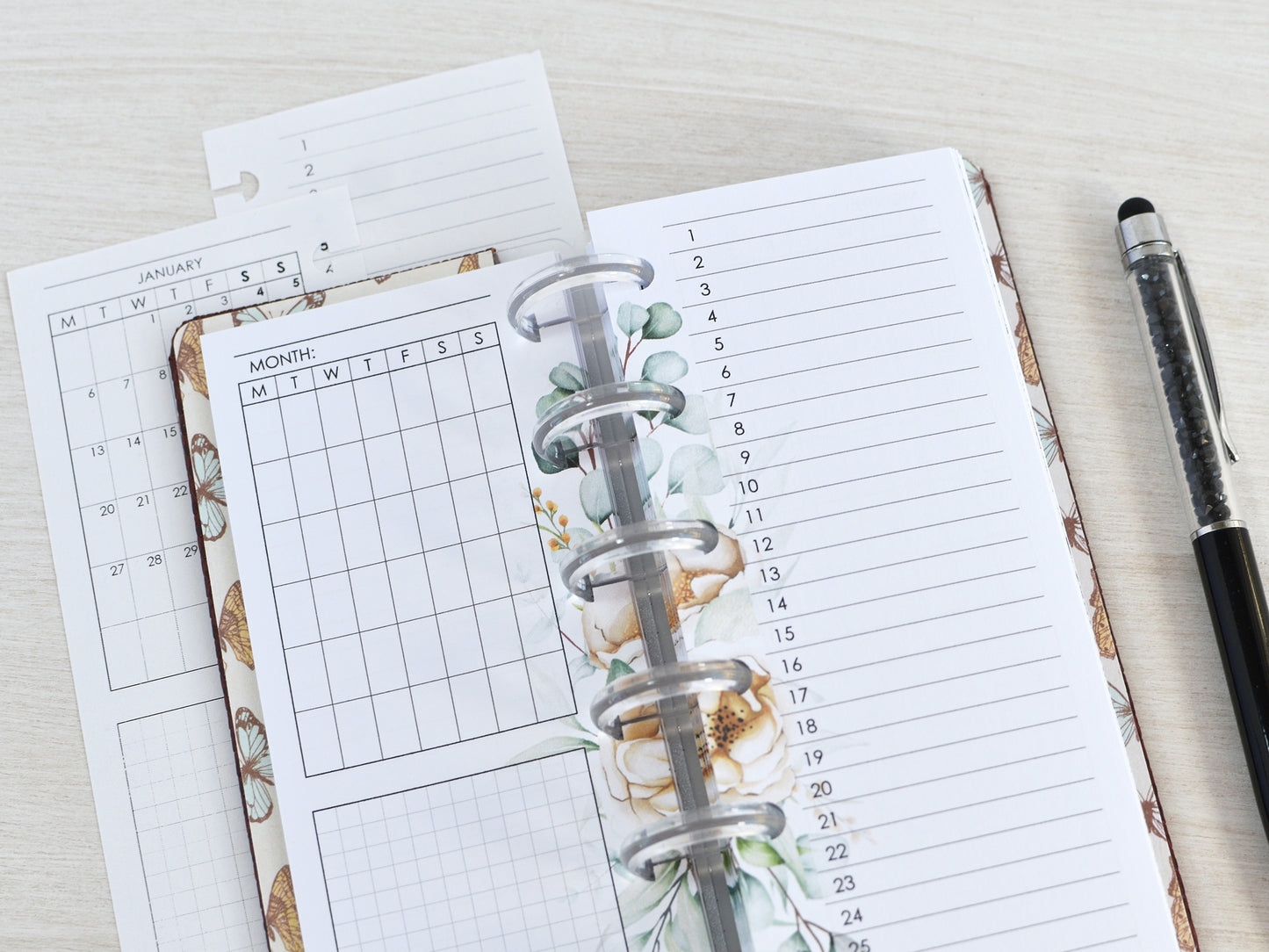 Disc-Bound Planner Notebook - Faux Leather Cover (HP Skinny Mini Size )