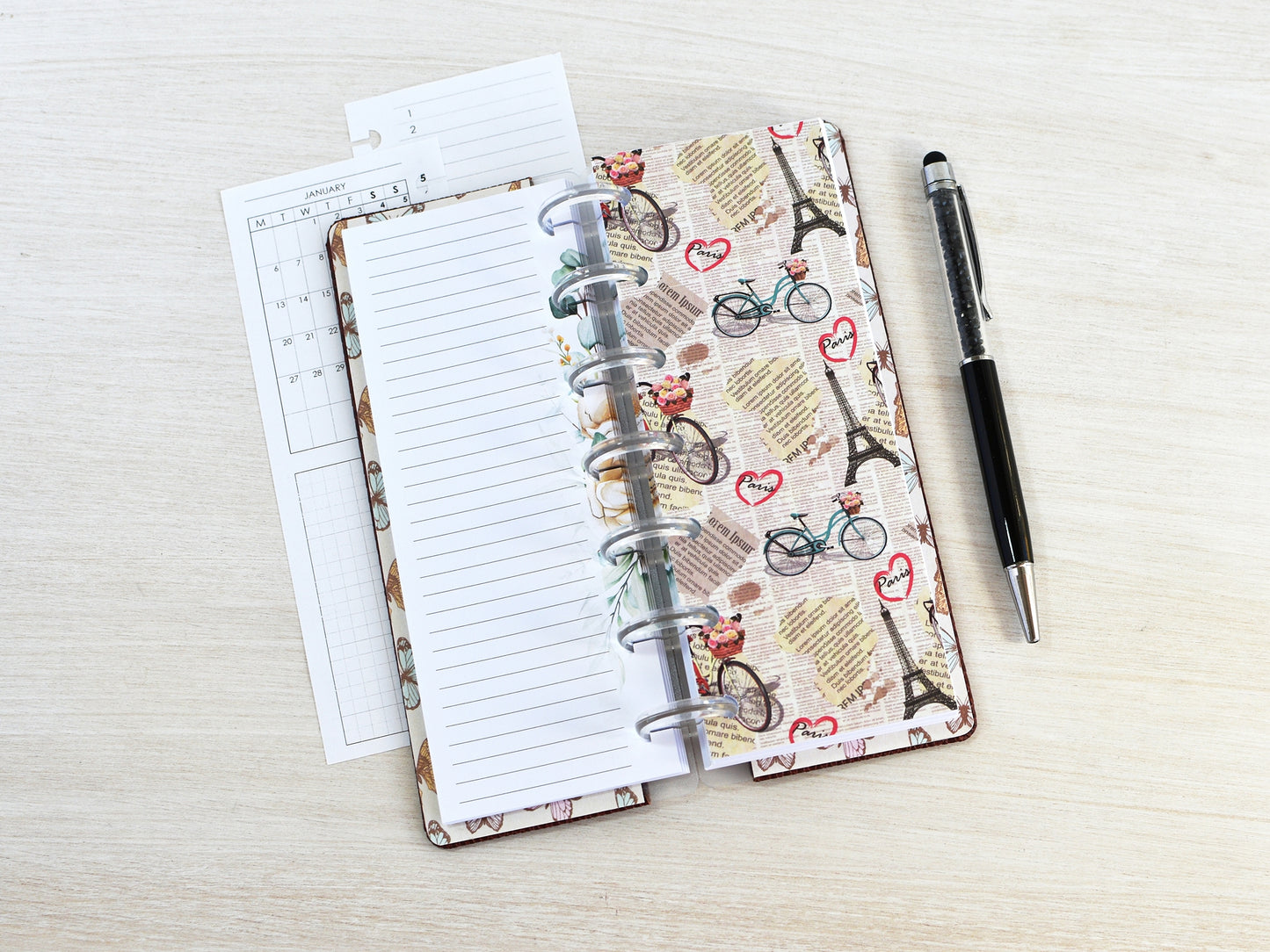Disc-Bound Planner Notebook - Faux Leather Cover (HP Skinny Mini Size )