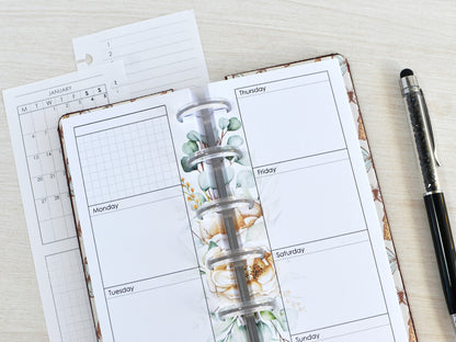 Disc-Bound Planner Notebook - Faux Leather Cover (HP Skinny Mini Size )