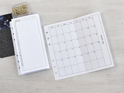 Monthly Fold Out Inserts for Ring Planner (Personal Size) / P20
