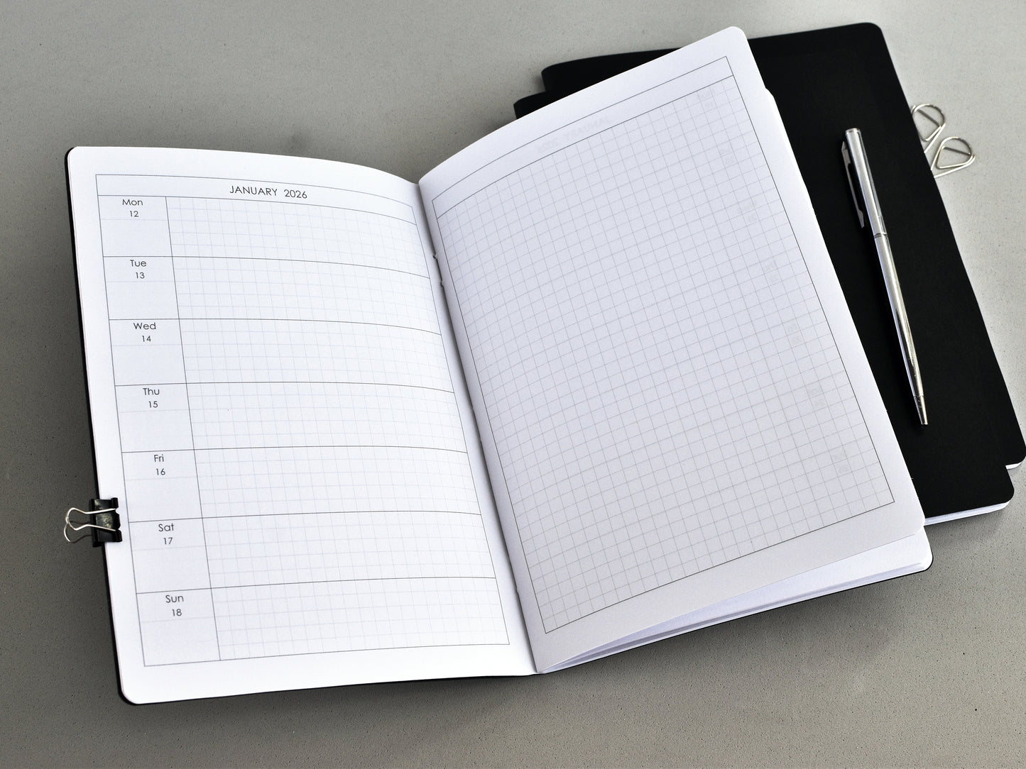 Travelers Notebook Weekly Inserts - TN Refill Hobonichi style (A5 size)