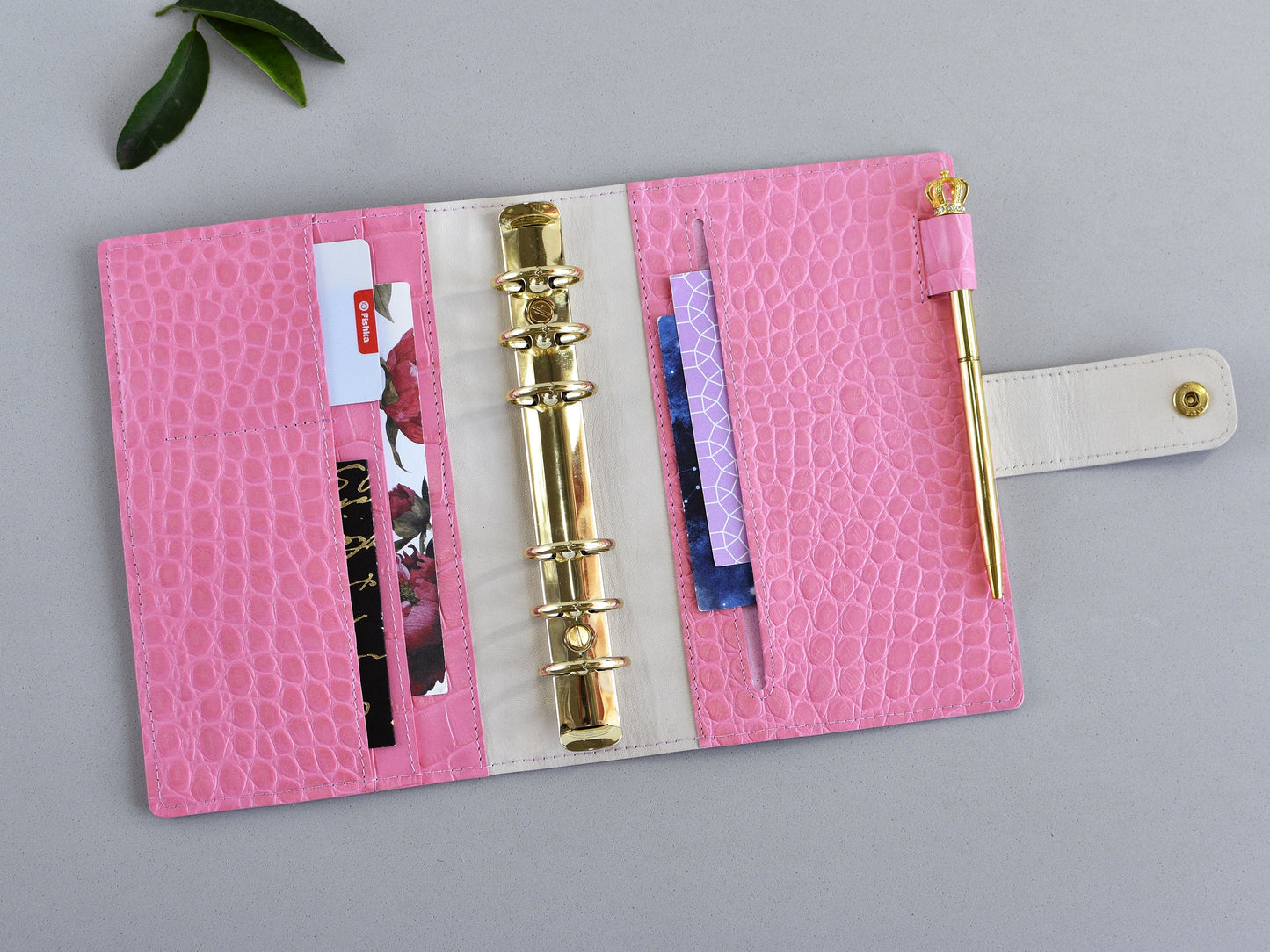 6-ring Binder Cover - Leather Planner Notebook Organizer (Personal size)