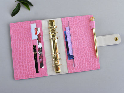 6-ring Binder Cover - Leather Planner Notebook Organizer (Personal size)