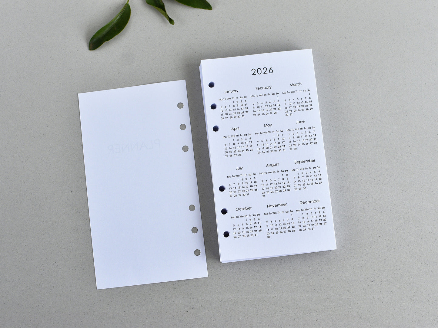 Ring Planner Inserts - Monthly And Weekly Notebook Refill (Personal size) / P02
