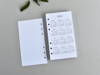 Ring Planner Inserts - Monthly And Weekly Notebook Refill (Personal size) / P02
