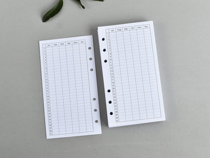 Ring Planner Inserts - Monthly And Weekly Notebook Refill (Personal size) / P02