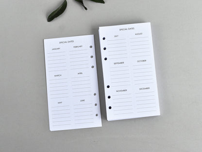 Ring Planner Inserts - Monthly And Weekly Notebook Refill (Personal size) / P02