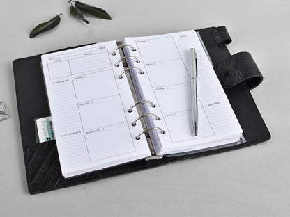 Ring Planner Inserts - Monthly And Weekly Notebook Refill (Personal size) / P02