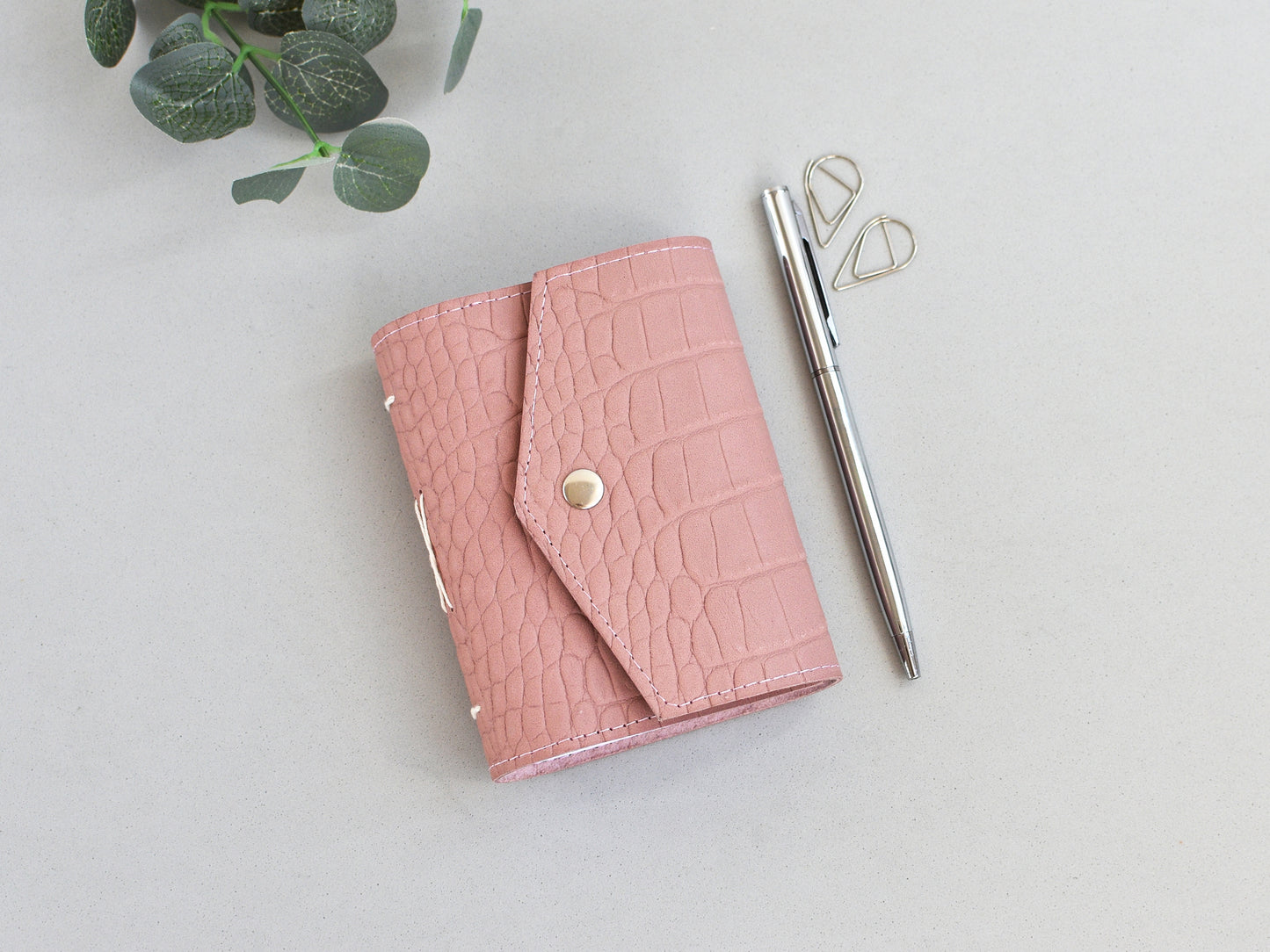 Small leather softbook, pink color