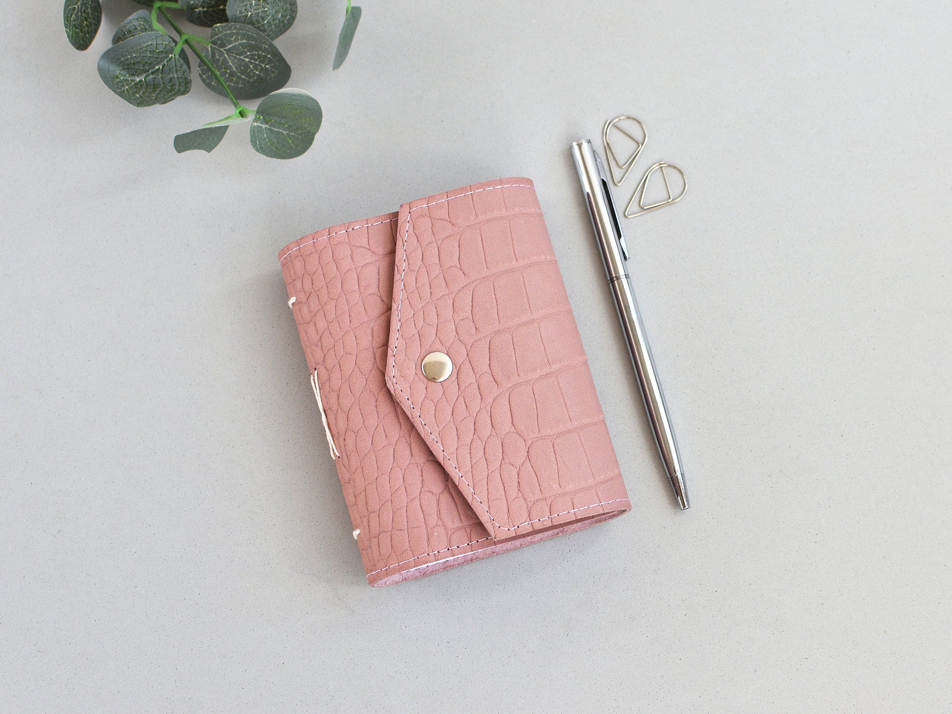 Small leather softbook, pink color