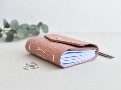 Croc leather softbook, pink color