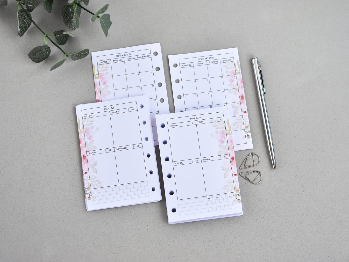Pocket inserts for ring planner