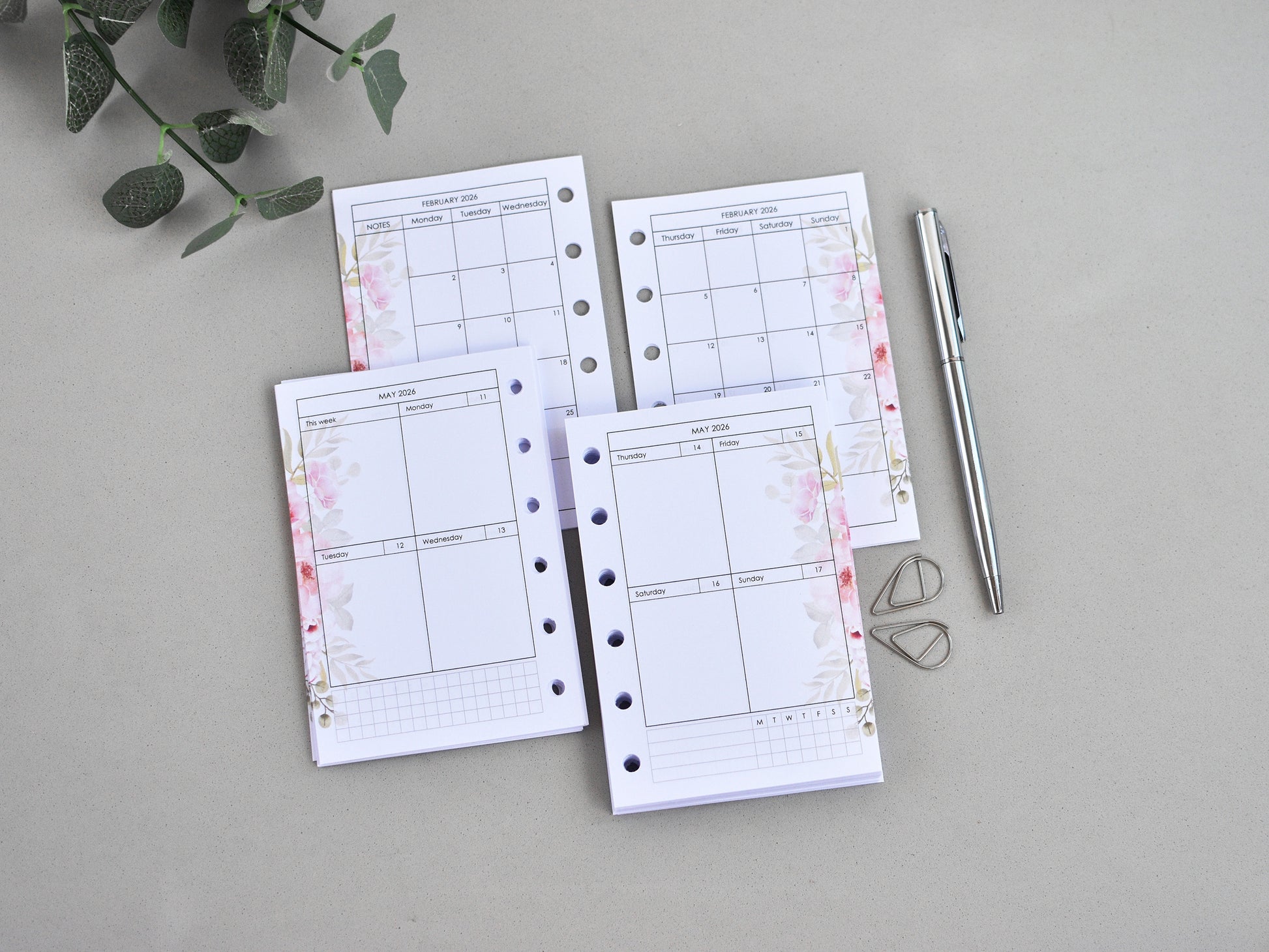 Pocket inserts for ring planner