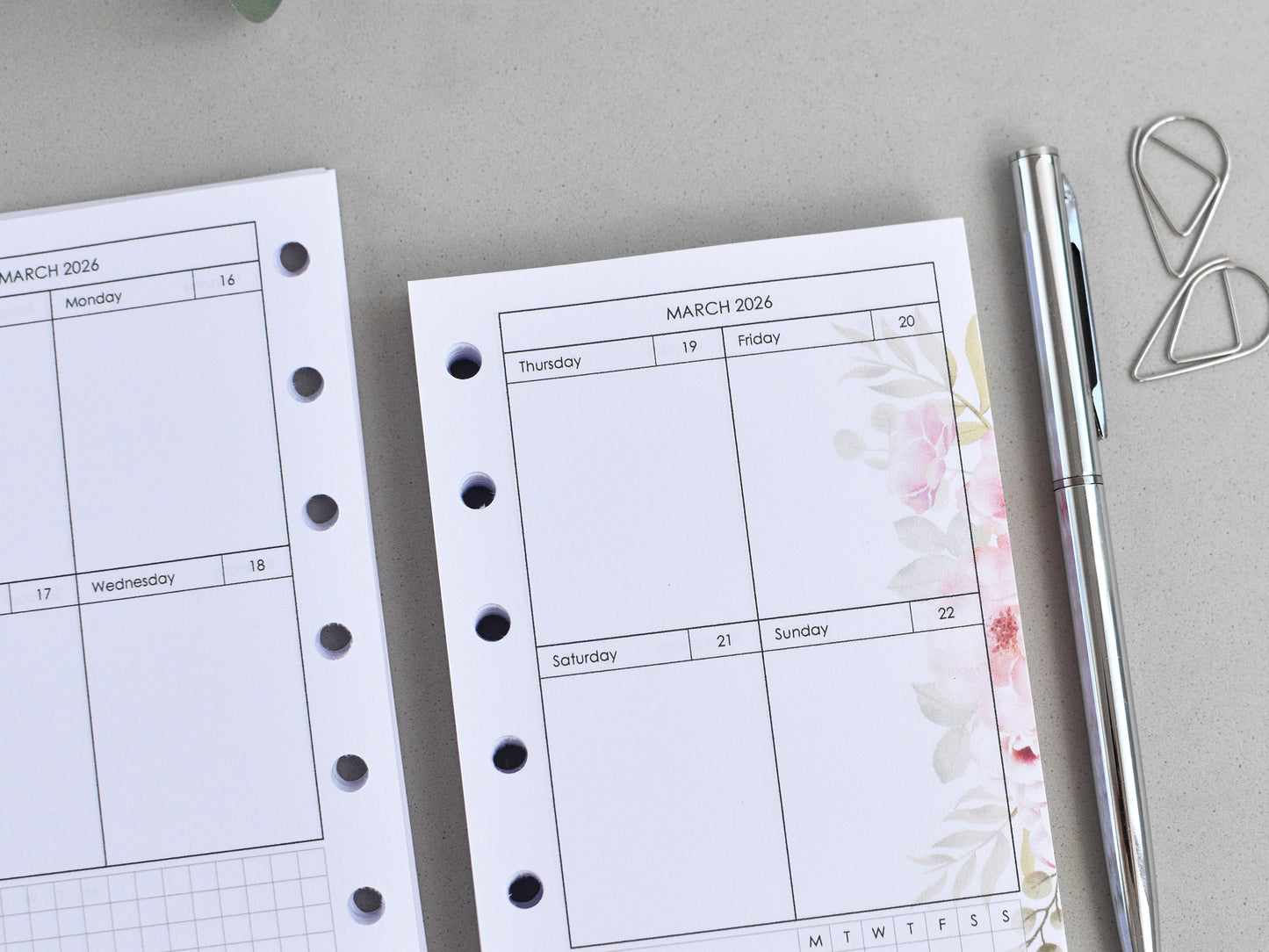 Weekly refill for Filofax planner