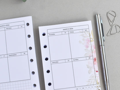 Weekly refill for Filofax planner