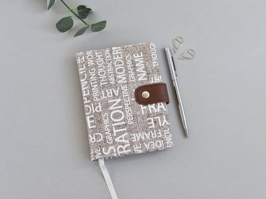 A6 planner, fabric cover and closure