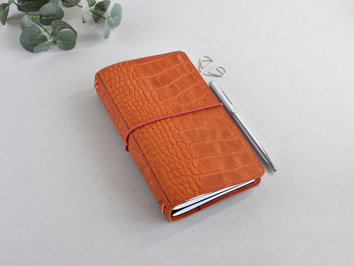 Traveler's Notebook planner with weekly and monthly inserts