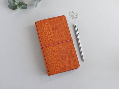Traveler's Notebook planner, orange leather, by Tea Planner