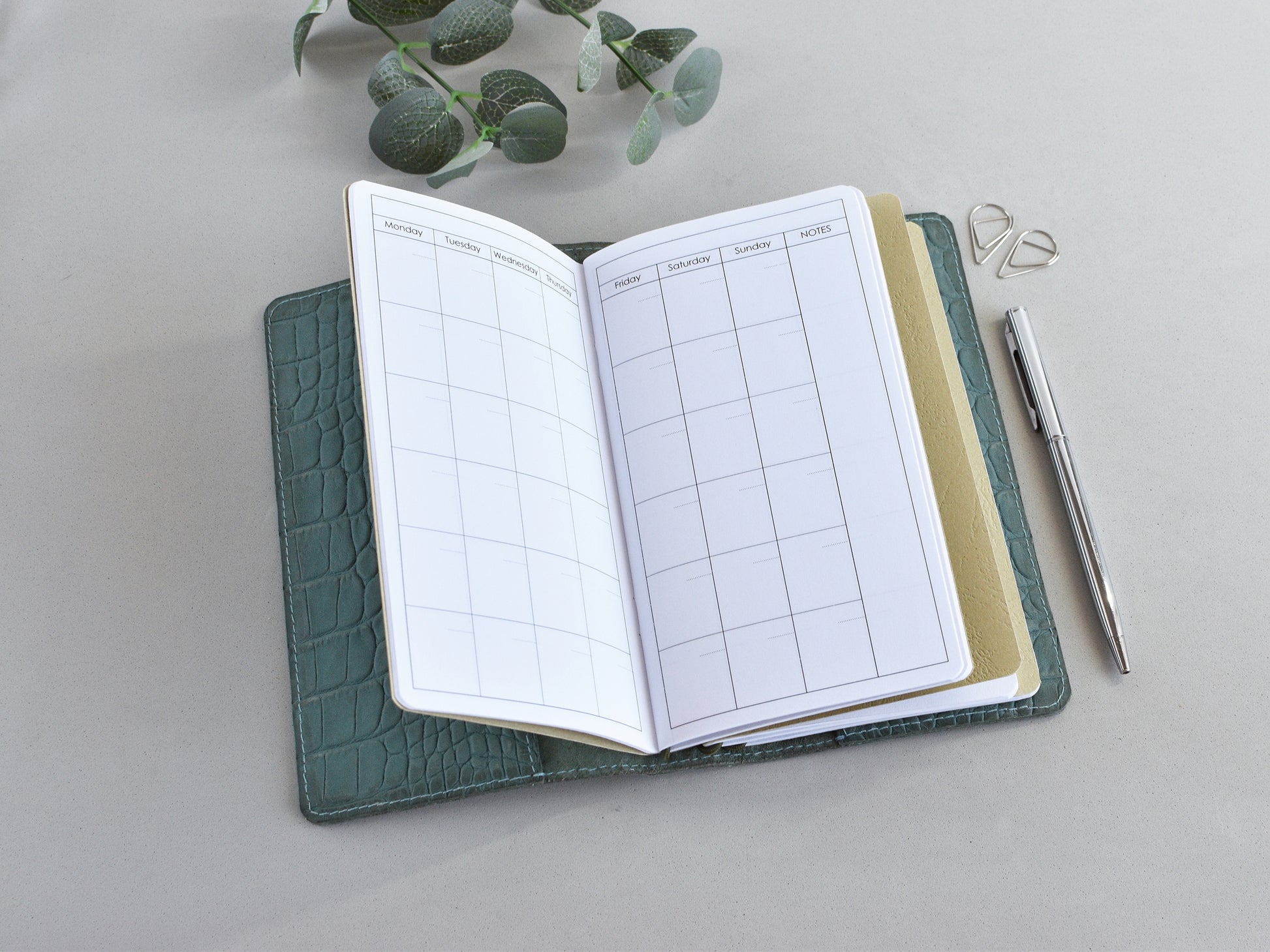 Personal size Traveler;s notebook planner, monthly inserts