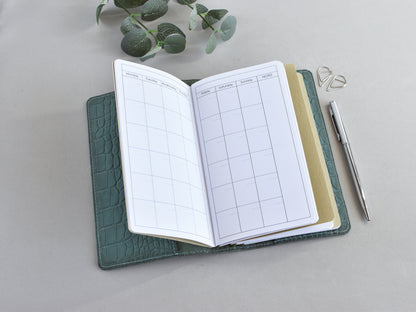 Personal size Traveler;s notebook planner, monthly inserts