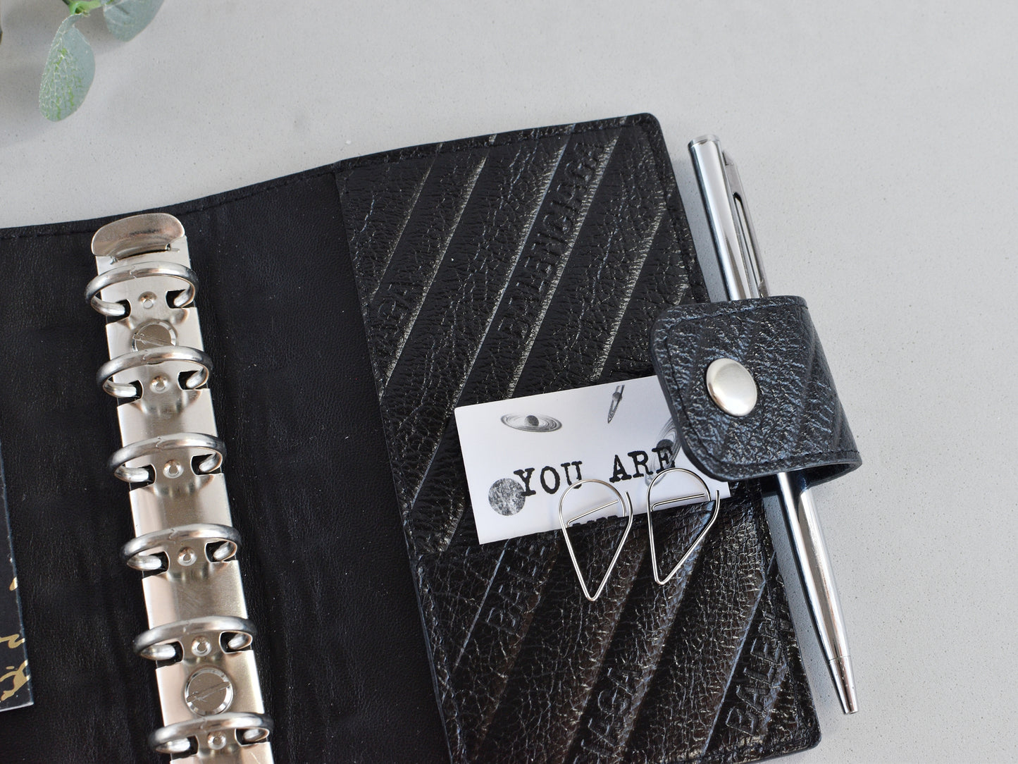 Black cover with rings
