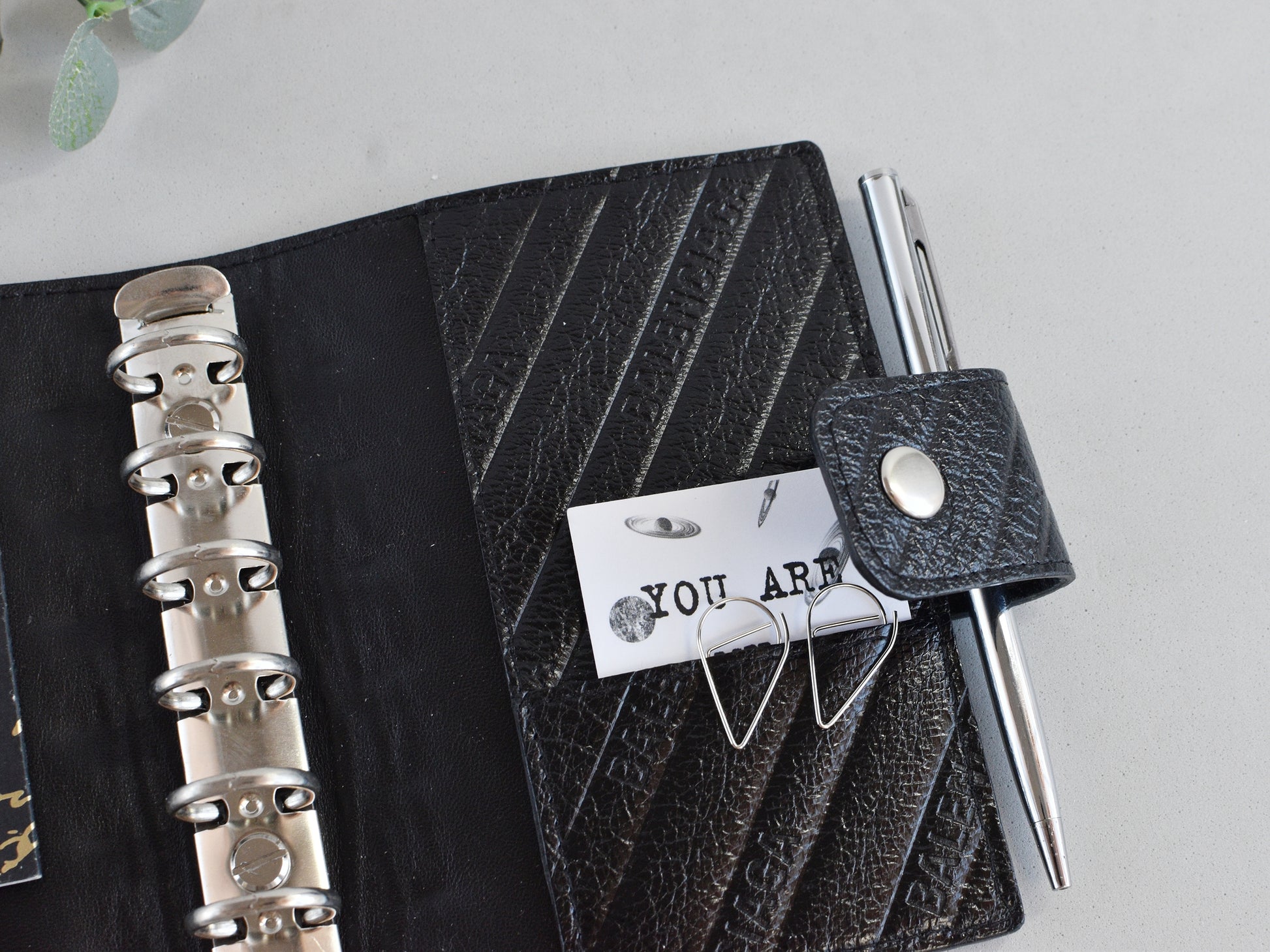 Black cover with rings