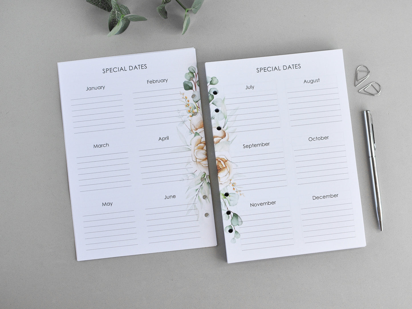 Monthly, Weekly Planner Inserts - Ring Binder Refill Bundle (A5 Size) / A5-04