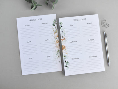 Monthly, Weekly Planner Inserts - Ring Binder Refill Bundle (A5 Size) / A5-04