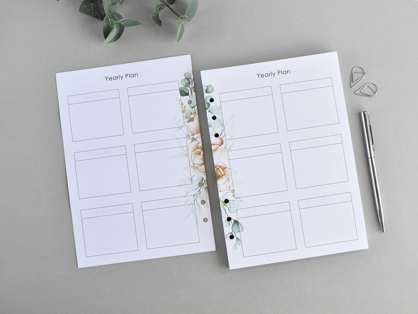Monthly, Weekly Planner Inserts - Ring Binder Refill Bundle (A5 Size) / A5-04