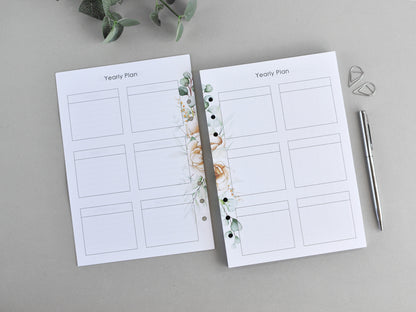 Monthly, Weekly Planner Inserts - Ring Binder Refill Bundle (A5 Size) / A5-04
